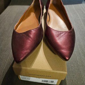 Lucky Brand sugar red leather flats 8.5M